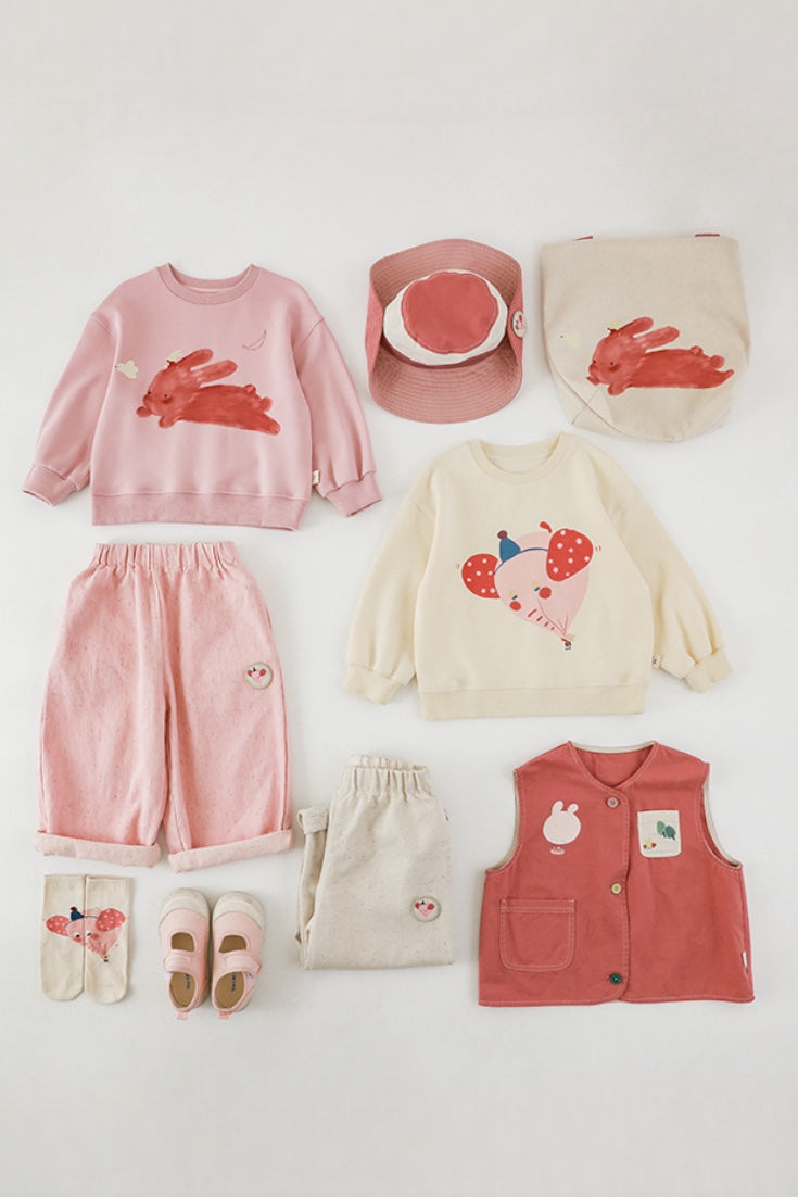 Happy Zoo Rabbit Sweatshirt | Pink