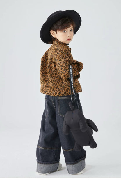 Leopard Denim Jacket | Brown