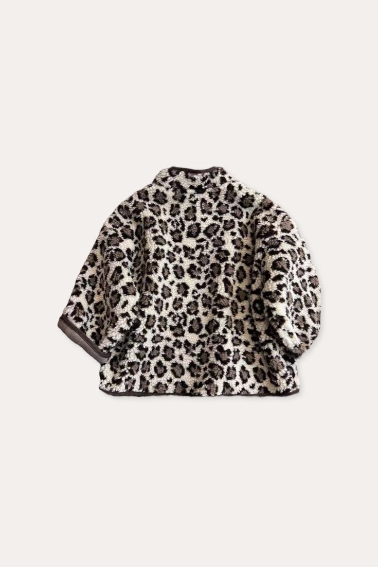 Leopard Wool Jacket | Brown