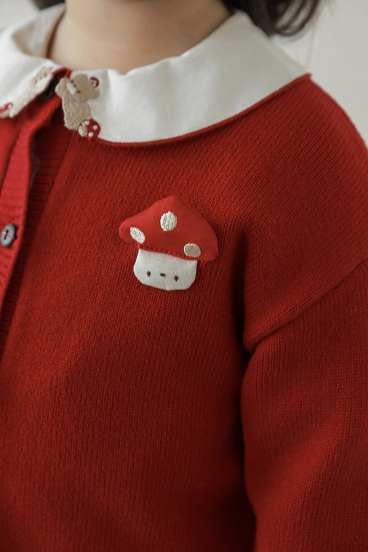 Mushroom Cardigan | Red