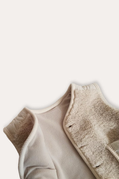 Teddy Bear Wool Vest | Beige