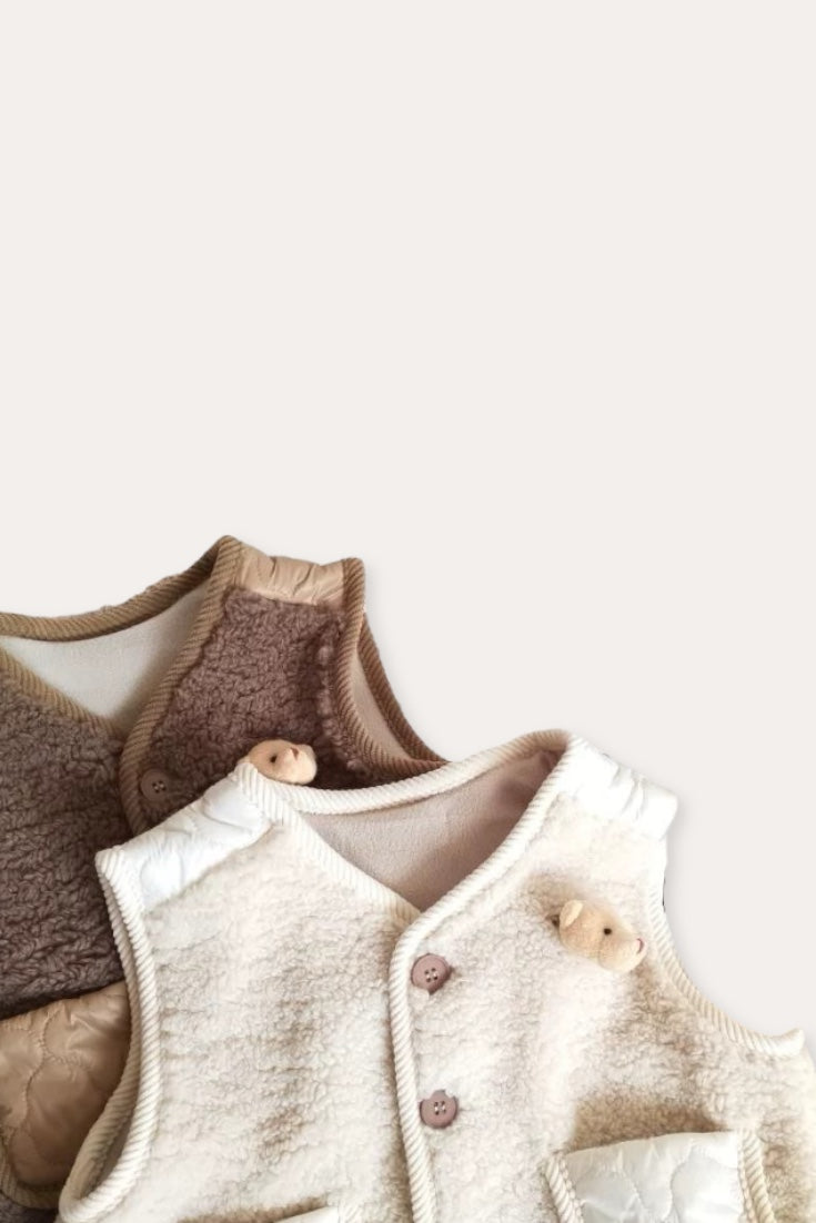 Teddy Bear Wool Vest | Brown