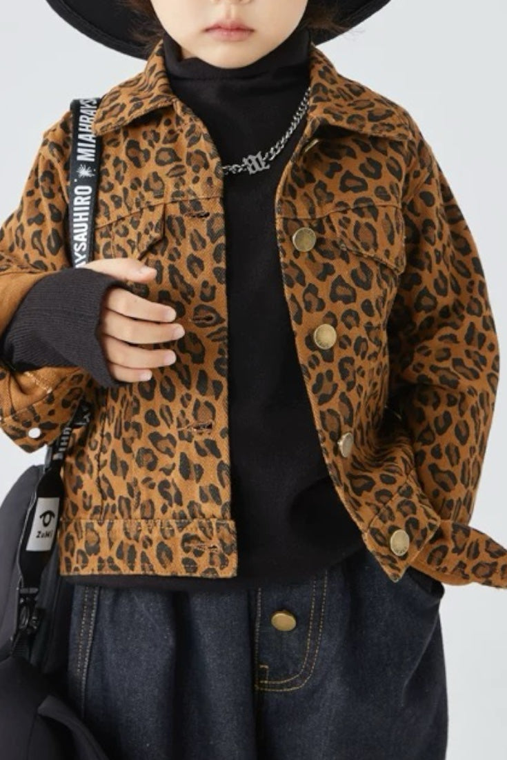 Leopard Denim Jacket | Brown