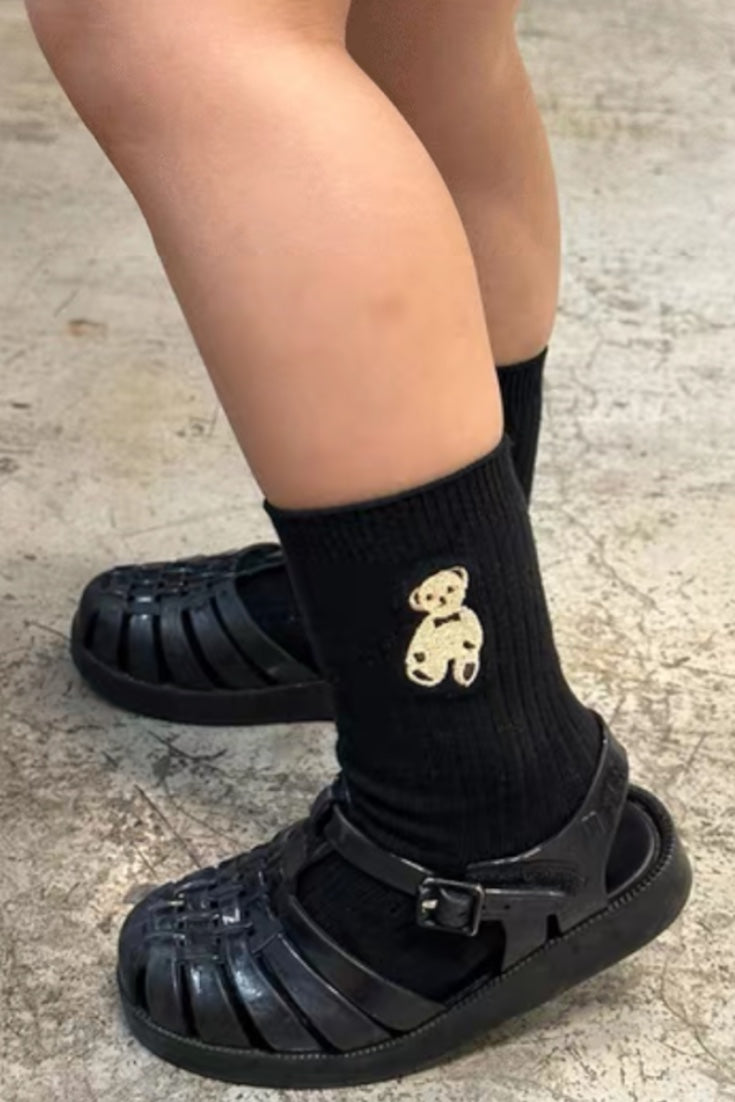 Teddy Bear Socks | Black