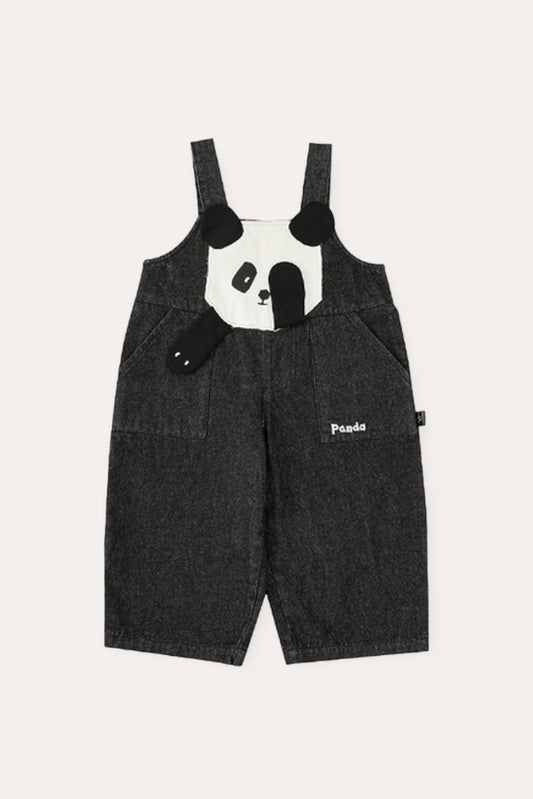 Bebe Panda-jumpsuit | Zwart