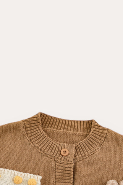 Teddy Bunny Cardigan | Beige And Brown