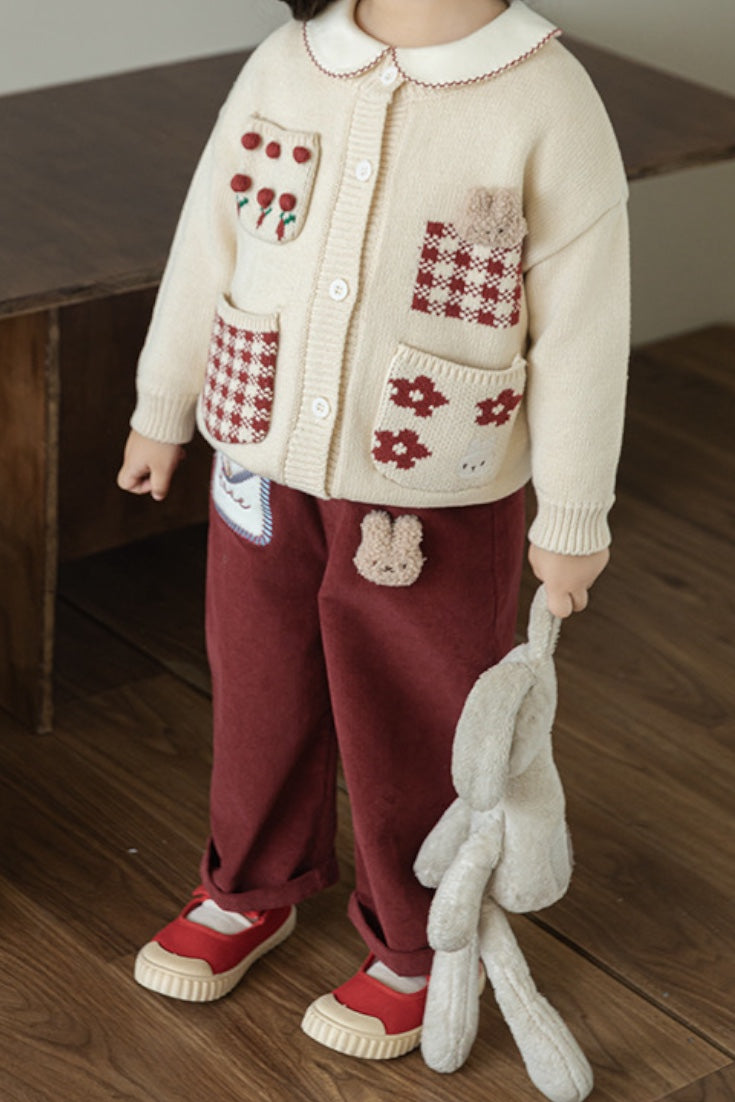 Teddy Bunny Cardigan | Beige And Brown