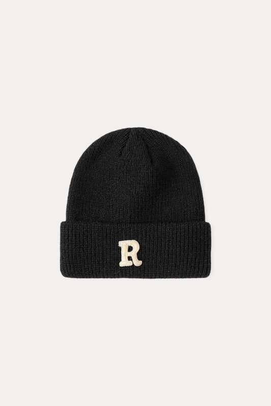 Ribbed Wool Beanie Hat | Black