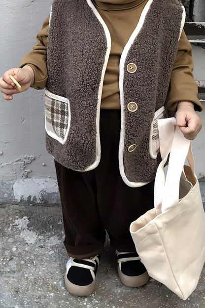 Teddy Bear Wool Vest | Beige