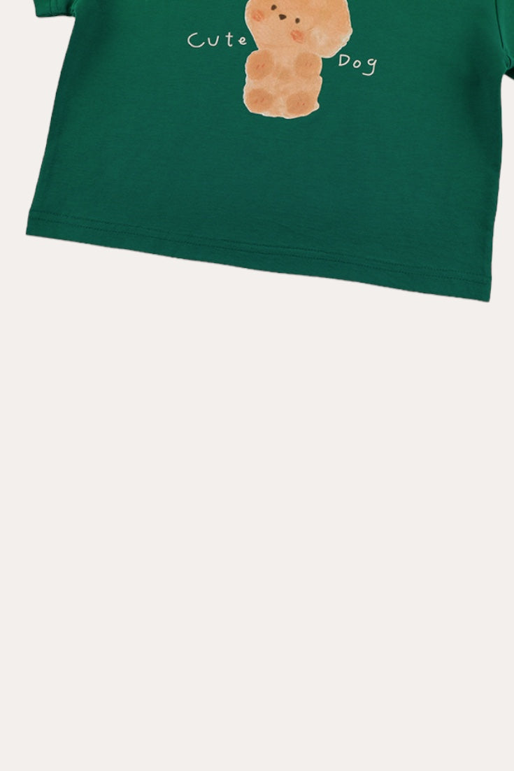 Cute Dog T-shirt | Green