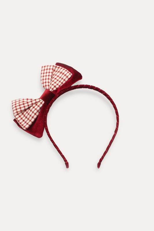 Timo Plaid Headband | Red