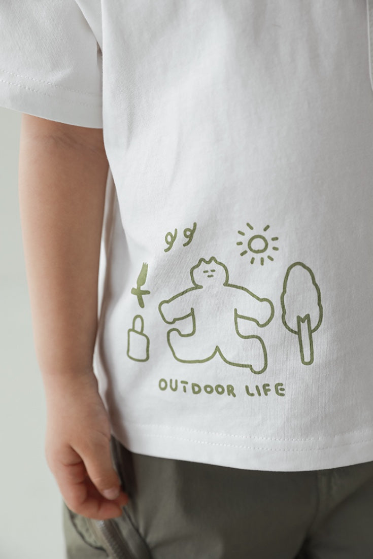 Out Door Camping T-shirt | Beige