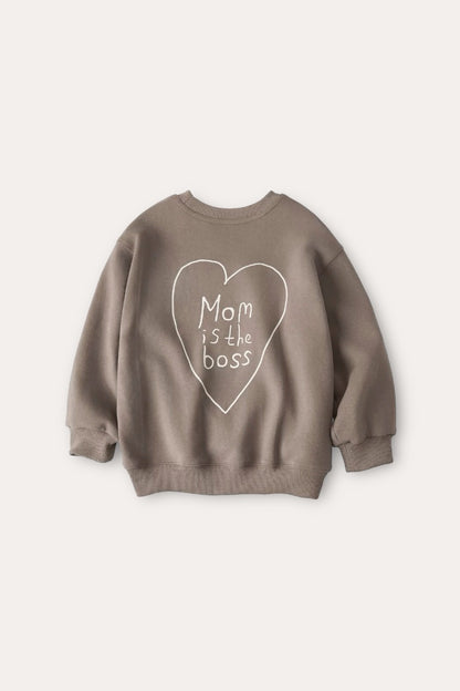 Mom Is The Boss Sweatshirt | Coffee