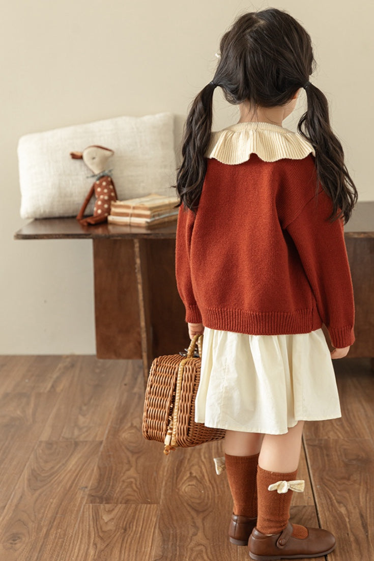 Mushroom Cardigan | Brownish Red