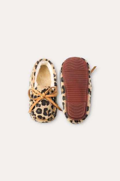 Leopard Wool Loafers | Brown