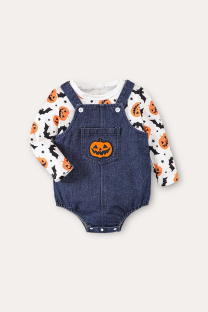 Pumpkin Denim Romper | Blue