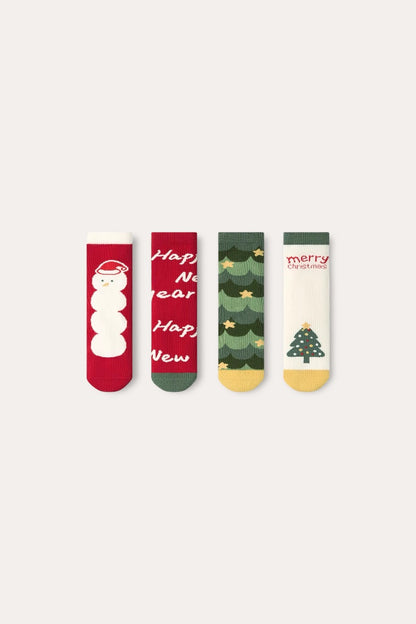 Christmas Pack Of 3 Socks | Green Red