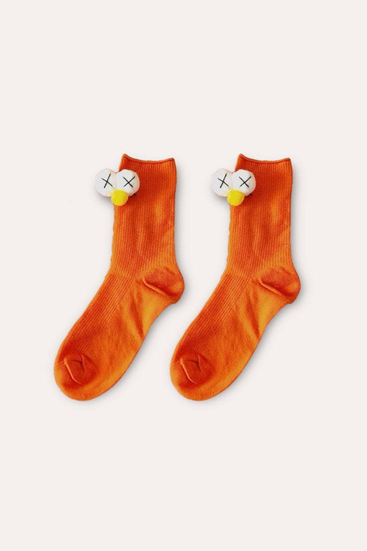 No Face Socks | Orange