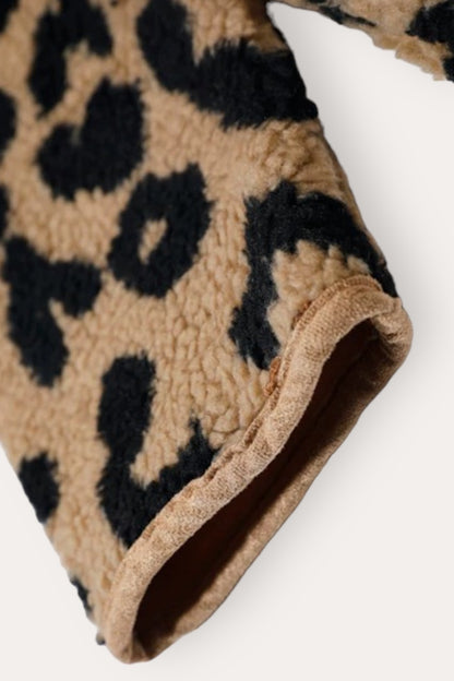 Leopard Wool Jacket | Brown