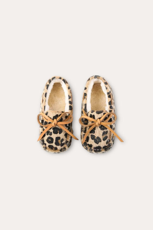 Leopard Wool Loafers | Brown