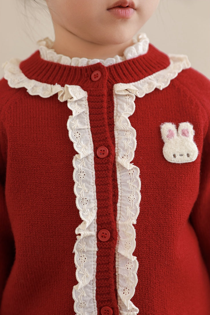 Bunny Cardigan | Red