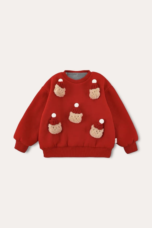 Teddy Bear Sweatshirt | Red