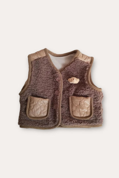 Teddy Bear Wool Vest | Beige