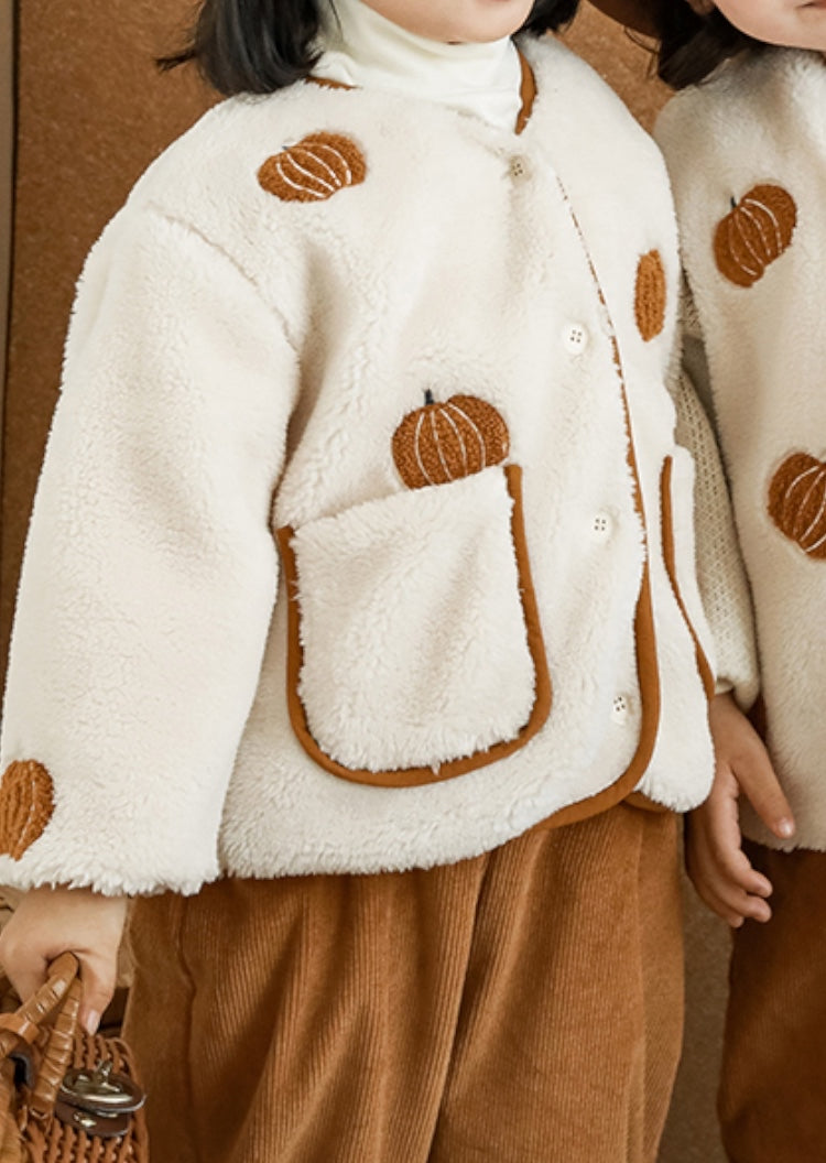 Pumpkin Teddy Jacket | Beige