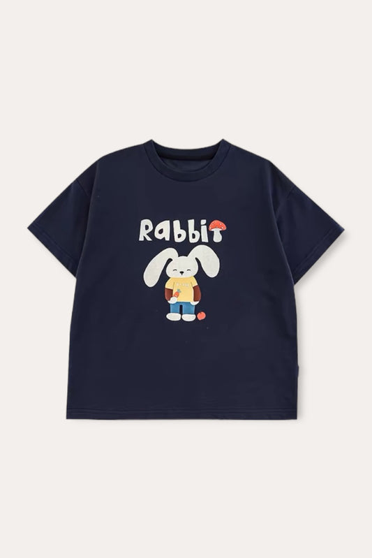 Rabbit Mushroom T-shirt | Navy