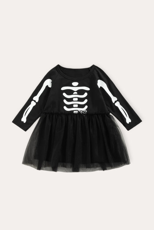 Halloween Skelet Dress | Black