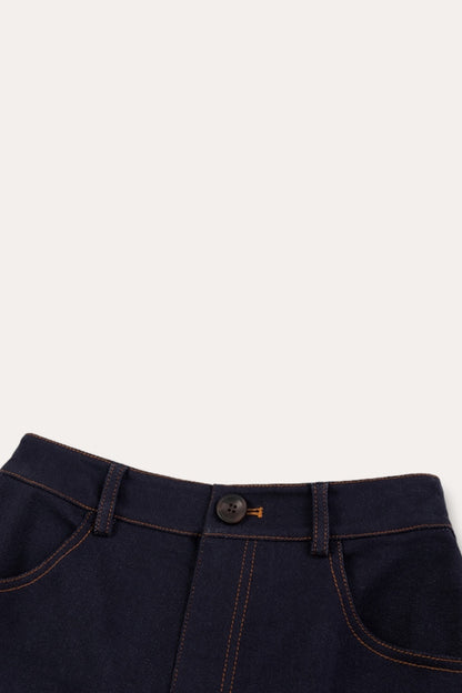 Alison Denim Tapered Trousers | Navy