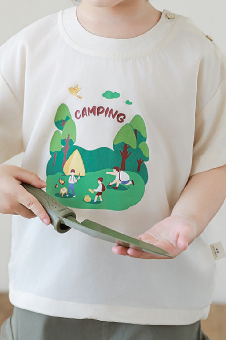 Out Door Camping T-shirt | Beige