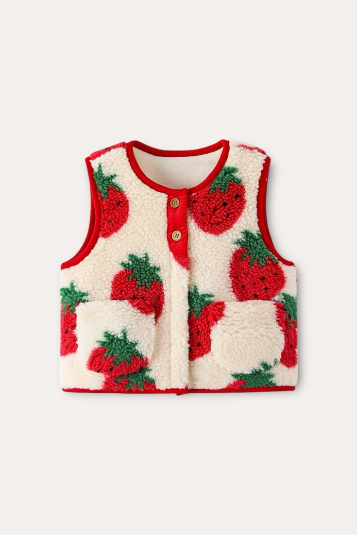 Strawberry Wool Vest | Beige