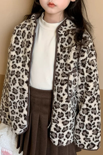 Leopard Wool Jacket | Brown