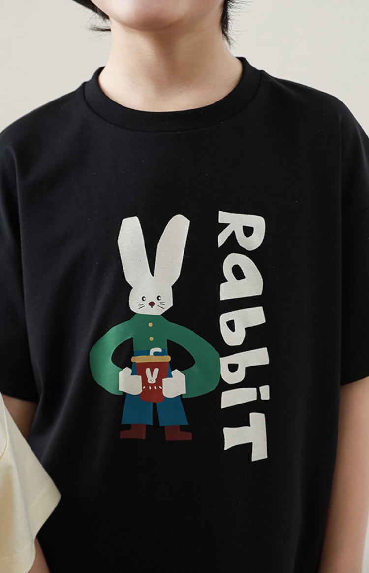 Animal Rabbit T-shirt | Black