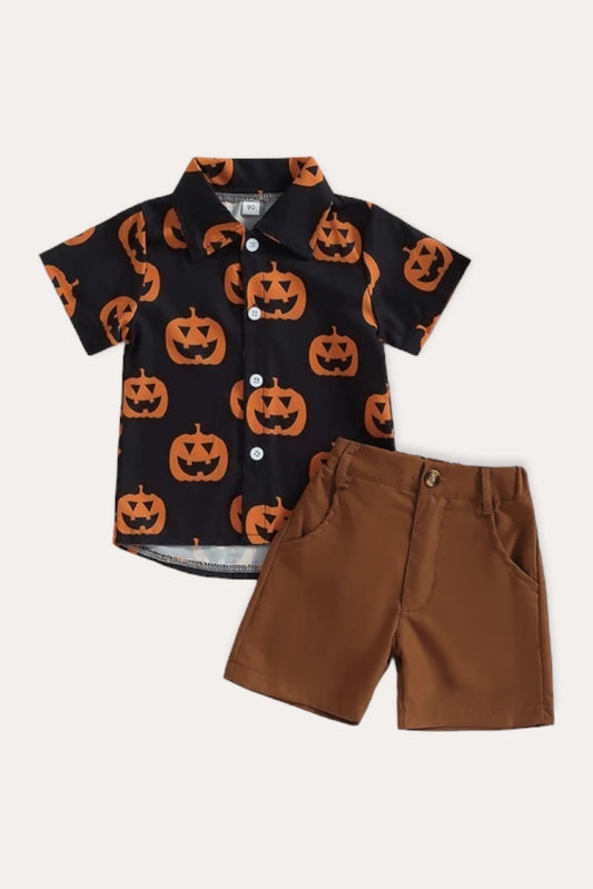 Pumpkin Set Shirt | Black Brown