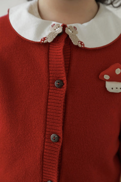 Mushroom Cardigan | Red