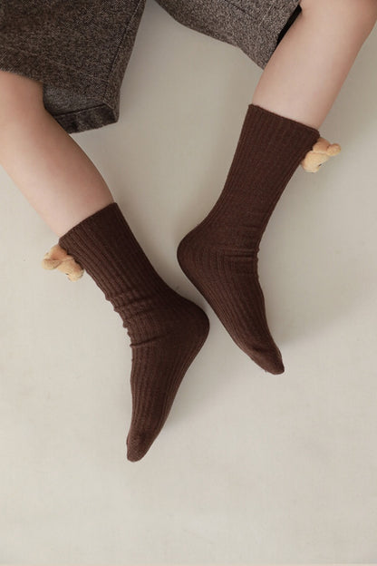 Teddy Bear Socks | Brown