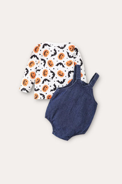 Pumpkin Denim Romper | Blue