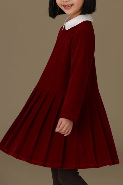 Valerie Velvet Dress | Red Beige