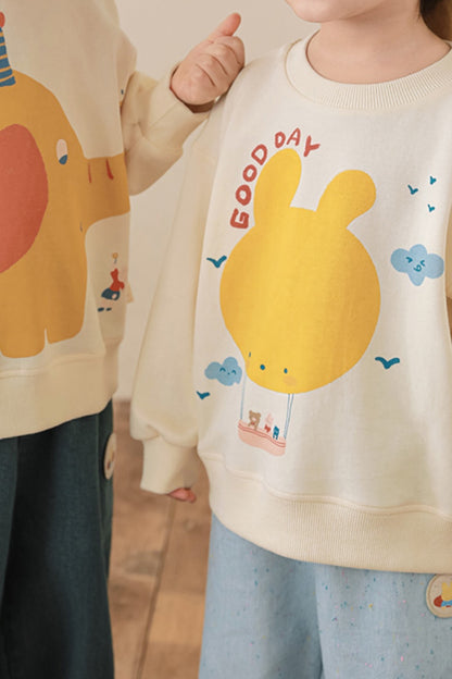 Happy Zoo Bunny Sweatshirt | Beige