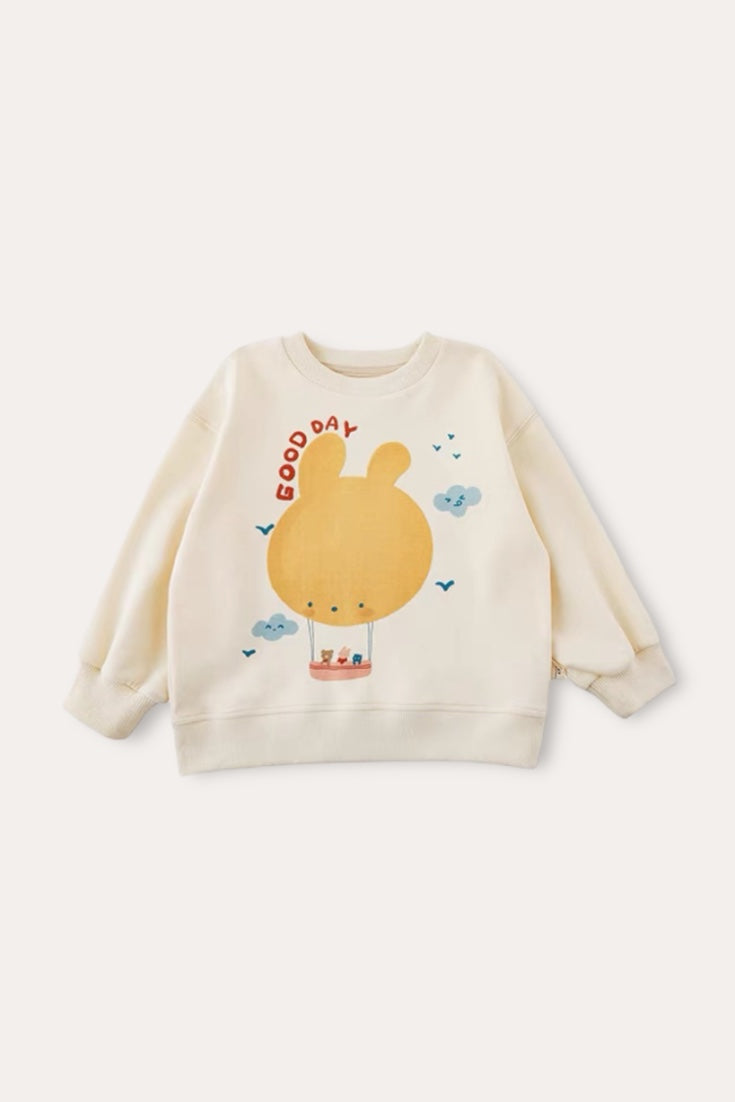 Happy Zoo Bunny Sweatshirt | Beige