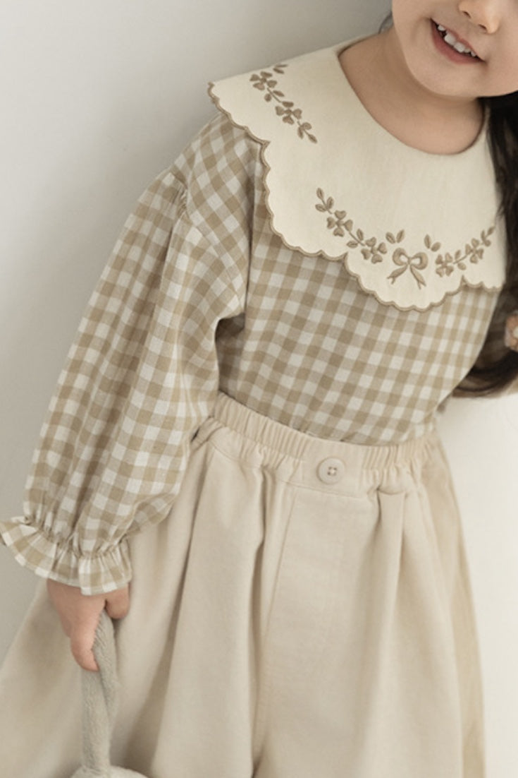 Loniya Plaid Blouse | Brown