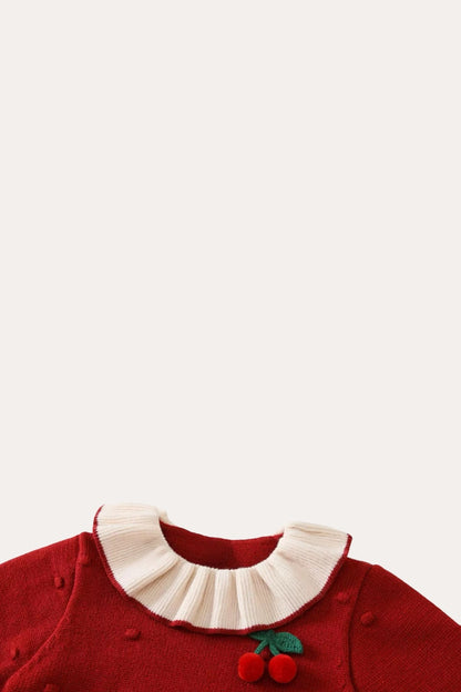 Cherry Kenitwer Dress| Red