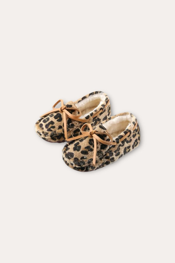 Leopard Wool Loafers | Brown