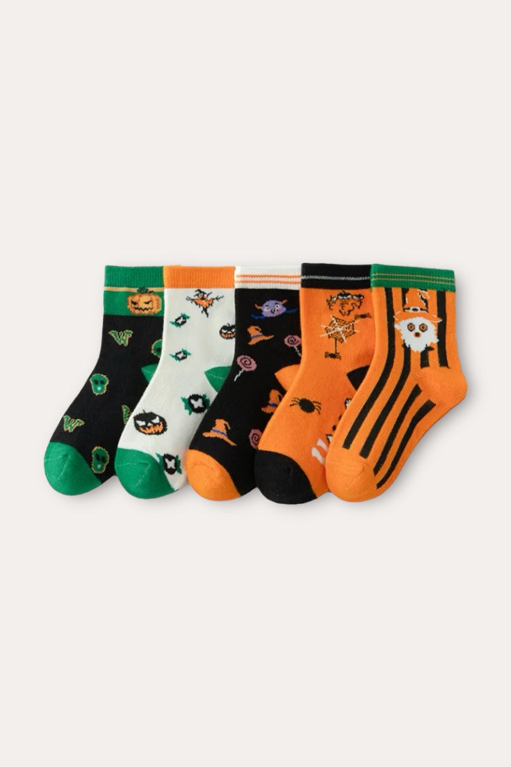 5 Pack Halloween Socks | Orange