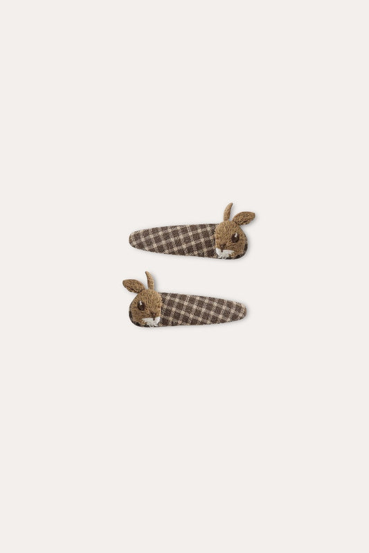Bunny Clip | Plaid Brown
