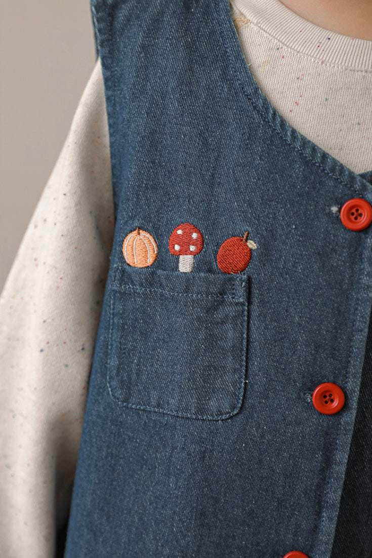 Fall Set Denim Vest | Blue