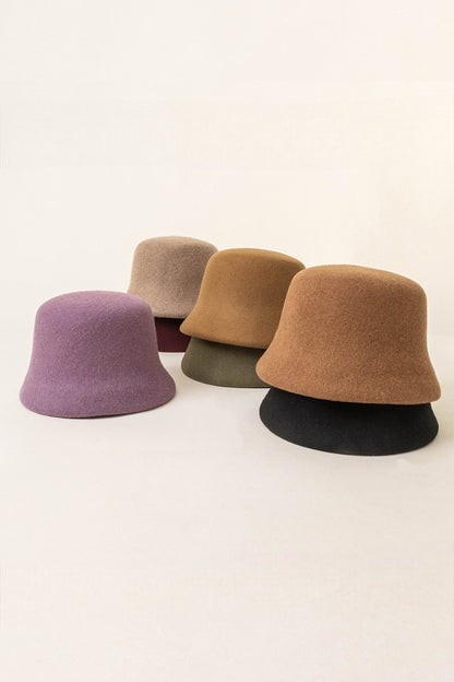 Lydia Merino Wool Felt Cloche Hat | Khaki