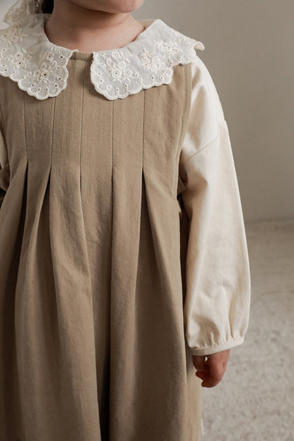 Keyla Dress | Beige & Light Brown